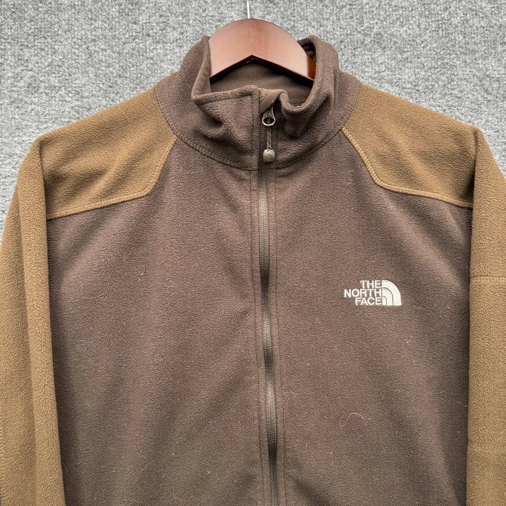 The North Face WindWall Fleece Jacket Mens Small‎ Brown Full Zip Outdoor